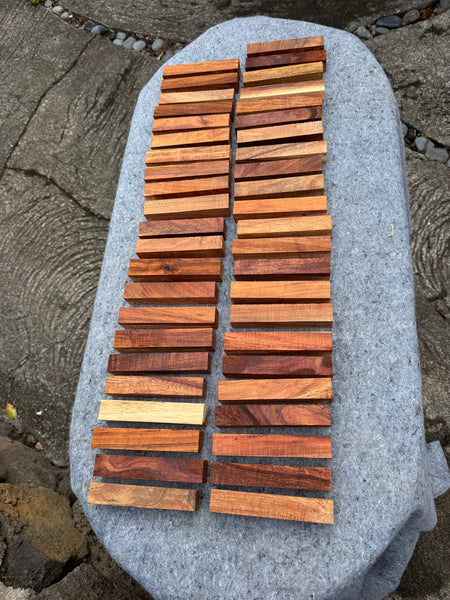 Figured Koa Pen Blanks 5@5.5”x1”x1”