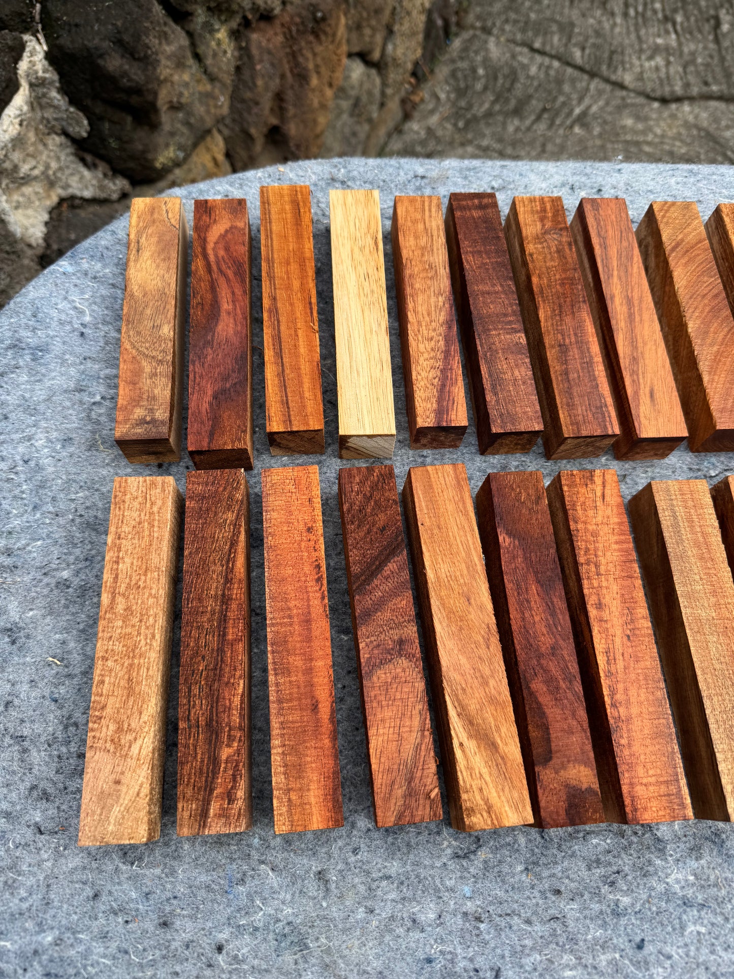 Figured Koa Pen Blanks 5@5.5”x1”x1”