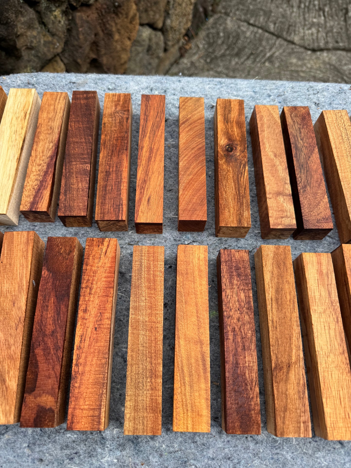 Figured Koa Pen Blanks 5@5.5”x1”x1”