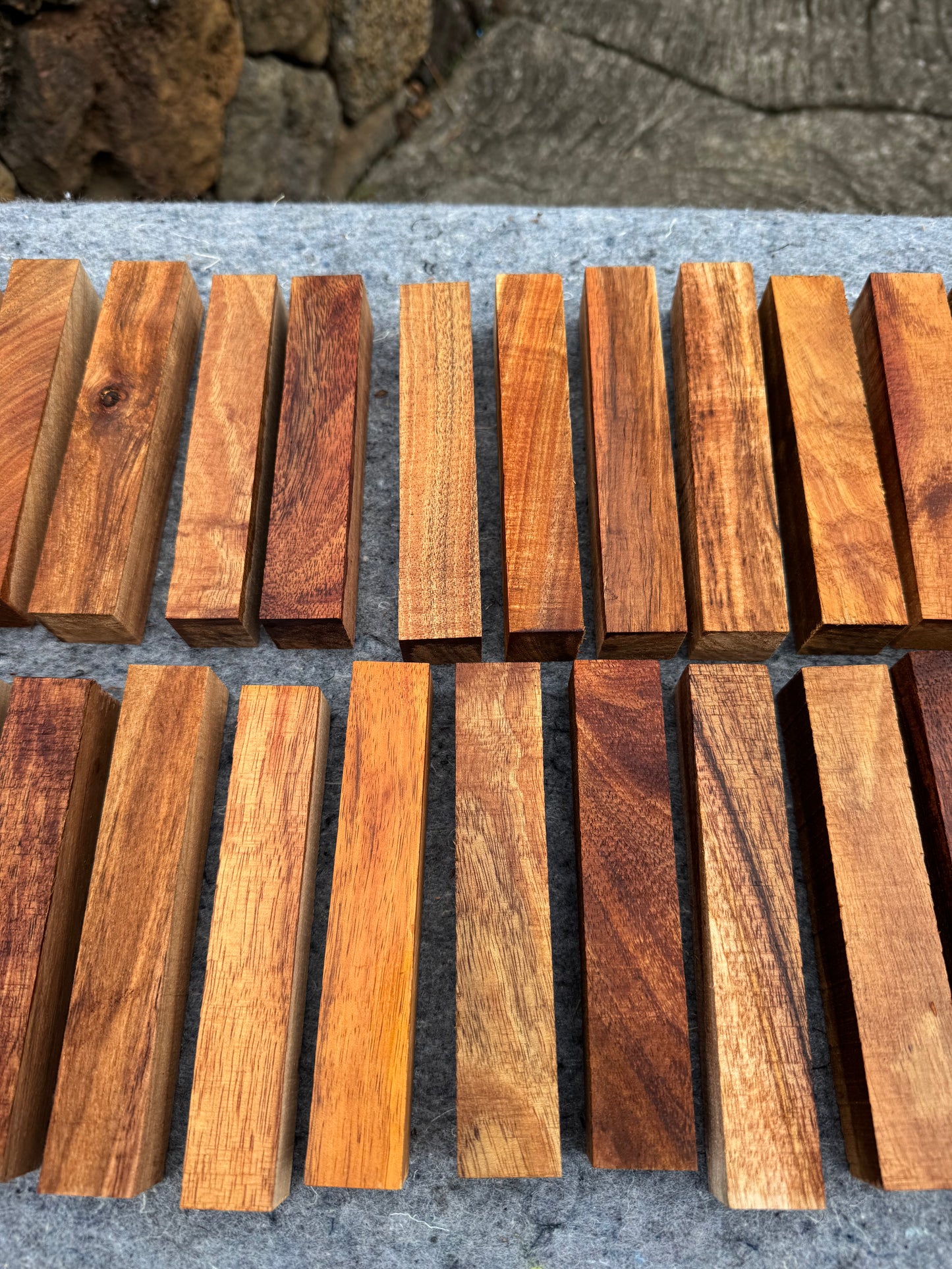 Figured Koa Pen Blanks 5@5.5”x1”x1”