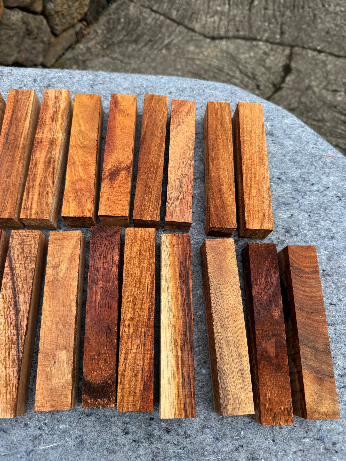 Figured Koa Pen Blanks 5@5.5”x1”x1”