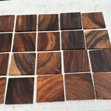 Reclaimed Monkey Pod 3”x3”x4mm tiles for mosaics and craft