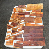 Large Flat Rate box of 4mm Koa and Milo wood cut offs for laser engraving and craft