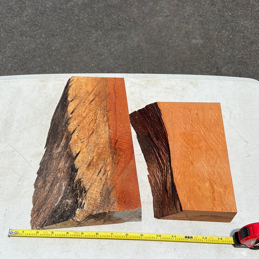Reclaimed Live Edge Lychee 2@9.5-12.5”x4-5”x1 3/4-2”
