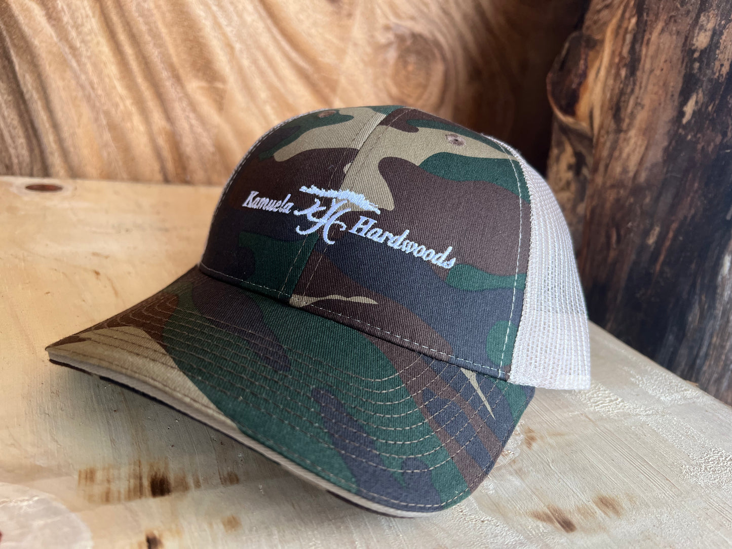 Camo Trucker Hat (White logo)