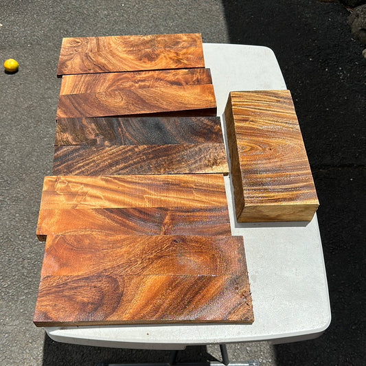 Reclaimed Salvaged Hawaiian Monkey Pod Wood For Craft 6@11.5-13”x4-5”x3/8-2”