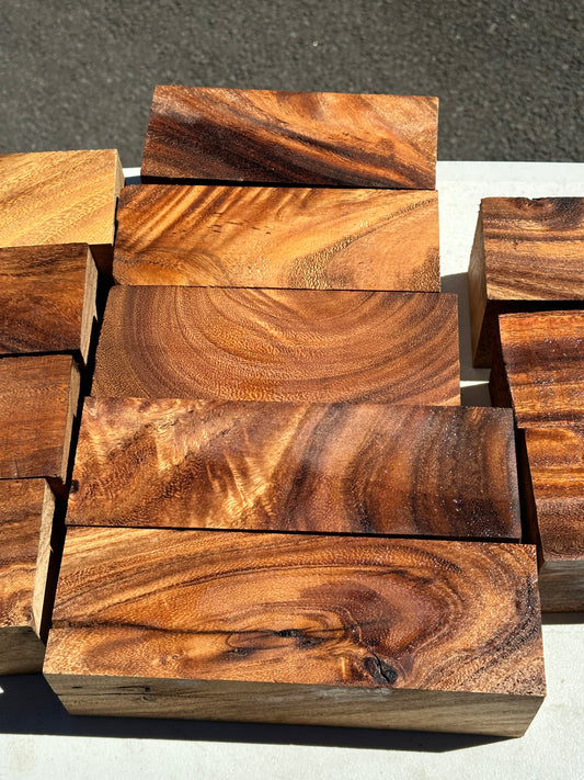 Curly Figured Monkey Pod turning blanks Medium