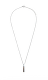 Koa "Strength" Wood Bar Pendant, Stainless