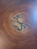 African Mahogany Round Coffee Table with custom base