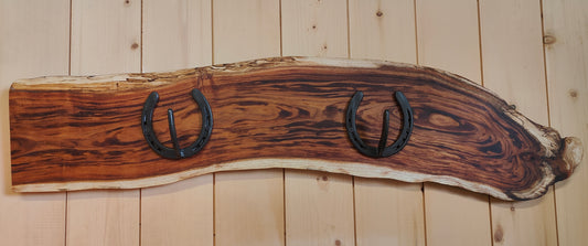 koa Horseshoe Hat Rack