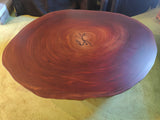 African Mahogany Round Coffee Table with custom base