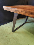 Reclaimed Zebra Wood Slab Dining Room Table