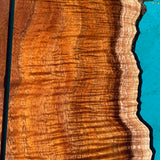 Curly Koa Instrument Head Plate 6.5”x4”x4mm Live Edge