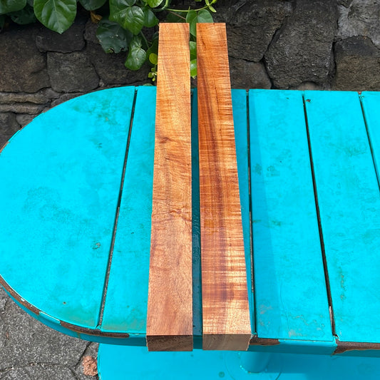 Curly Koa pool cue turning blanks
