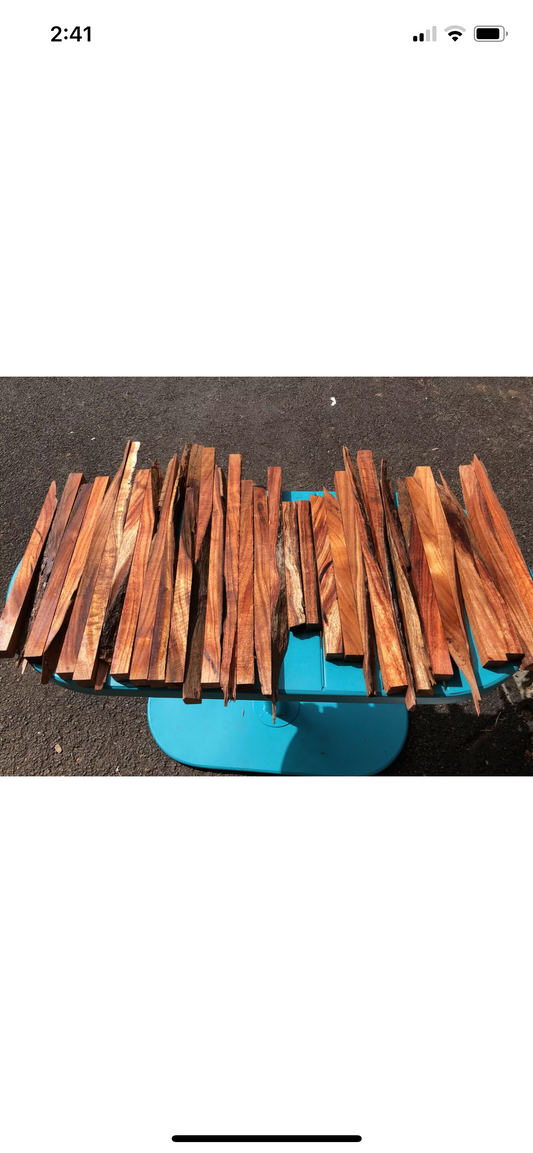 Reclaimed Figured Hawaiian Koa Turning Blanks 10@17-24”x1”x1”