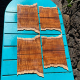 Curly Koa Instrument Head Plate 6.5”x4”x4mm Live Edge