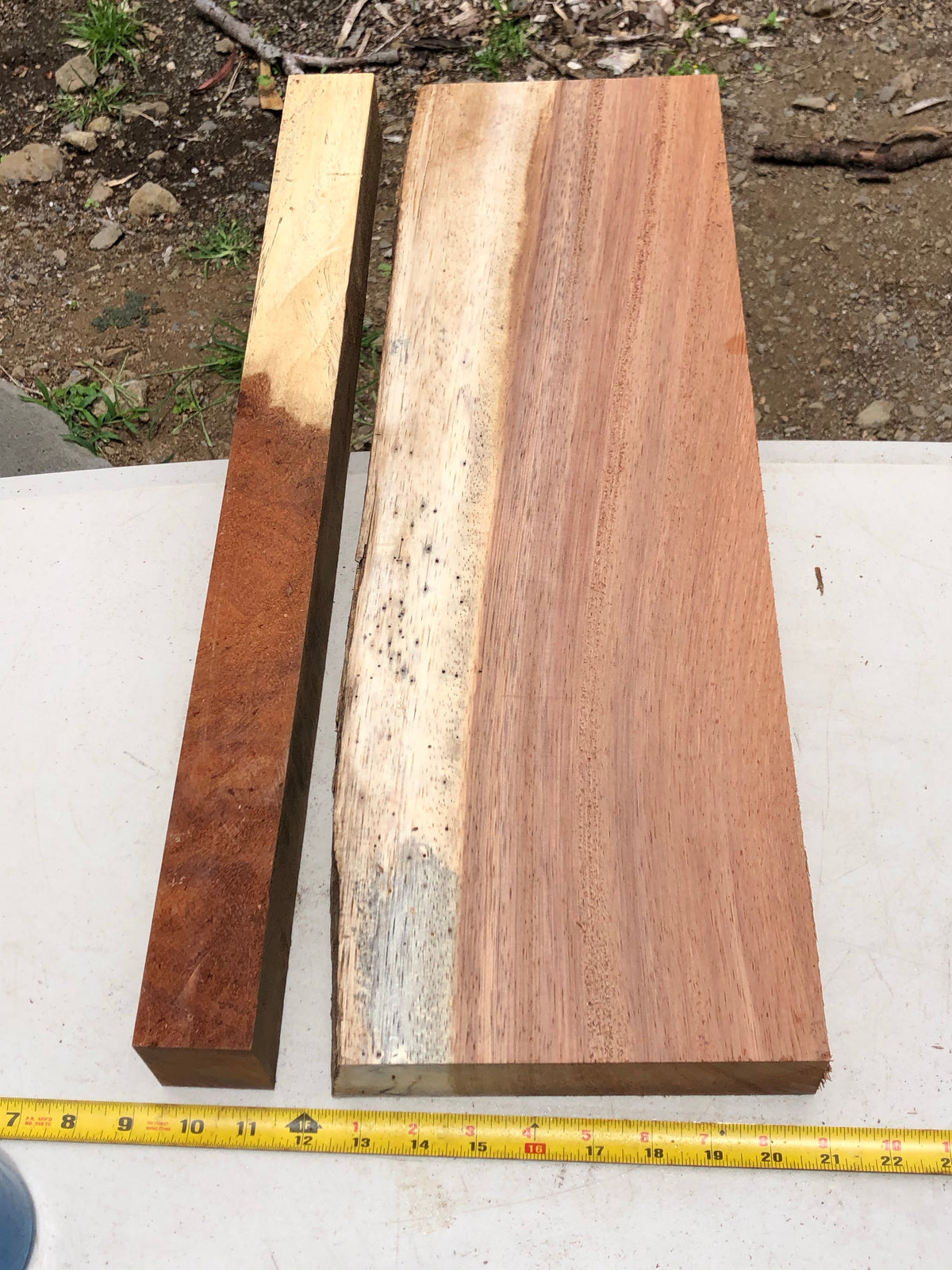 Reclaimed monkeypod wood for turning live edge 2@24”x2-8”x2”