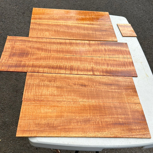 Premium Curly Koa Tenor ukulele 6 piece set