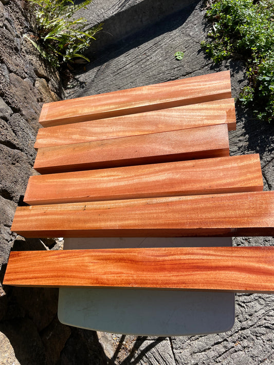 African Ribbon Mahogany ukulele neck blank 23-27”x3”x1 1/4-2.5”