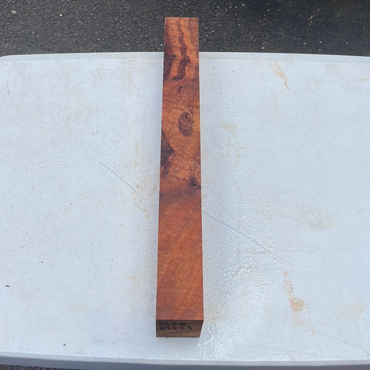 3A curly Koa pool cue turning spindle 18.5”x2”x1 7/8”