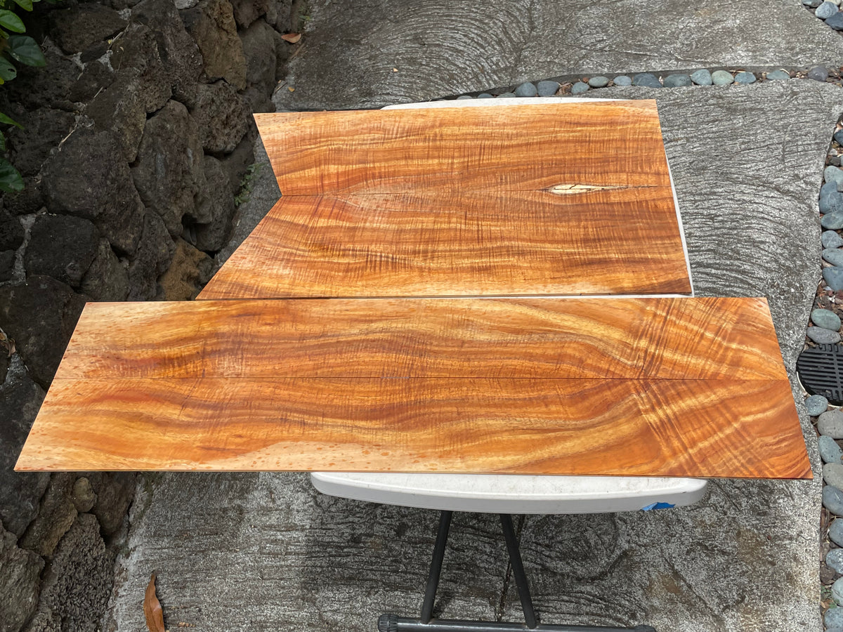 4A Curly Hawaiian Koa Jumbo Guitar 4 piece set