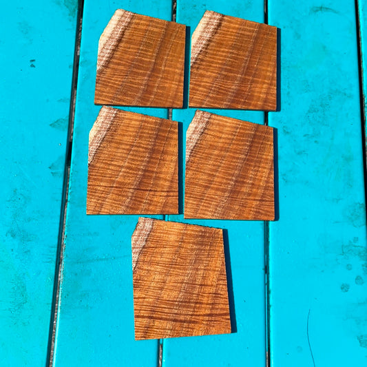 Curly Koa Instrument Grade Guitar/Ukulele Headplates