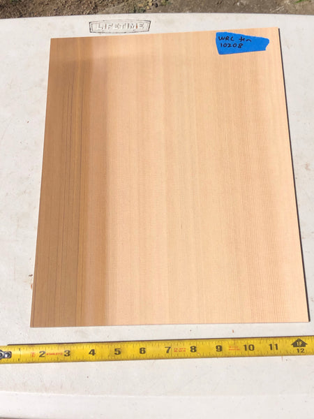 Single piece tenor top recycled FSC reclaimed western red cedar 14”x11”x4mm