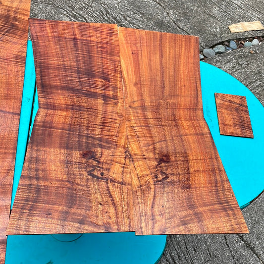4A Curly Hawaiian Koa Jumbo Guitar 4 piece set