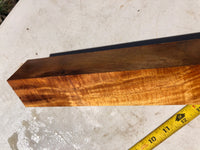 Curly Koa Pool Cue Blank 14 3/4”x2”x1 7/8”